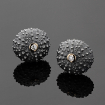 Sea urchin earrings with diamonds