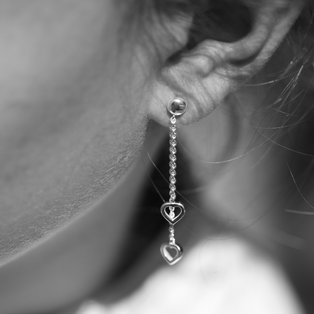 Silver heart earrings Mauritius