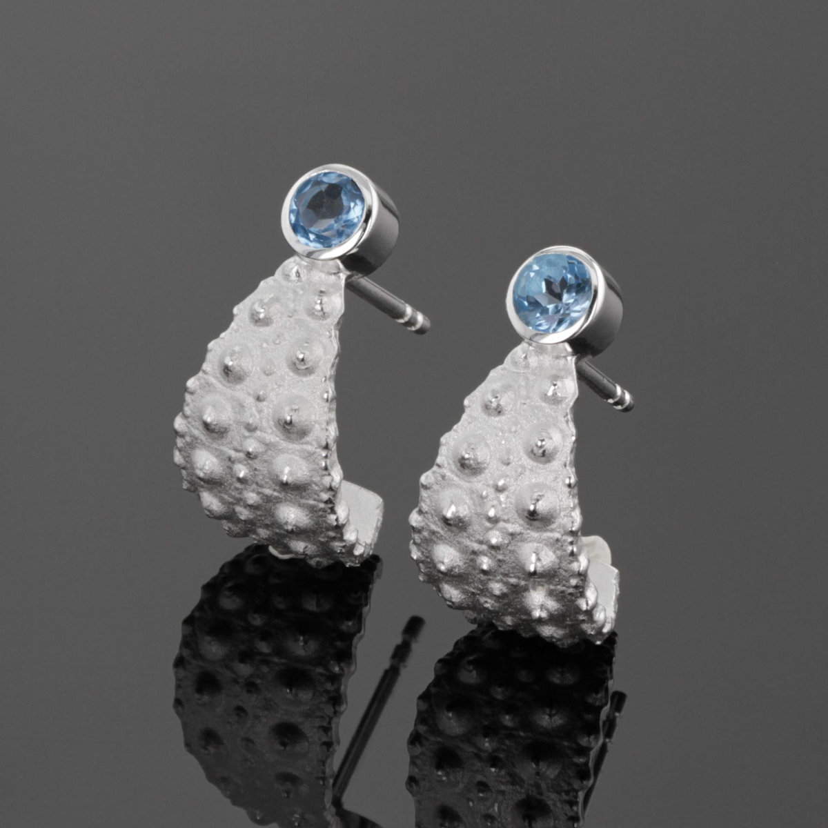 Silver urchin earrings