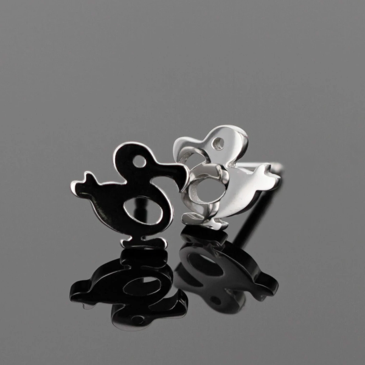 Silver dodo earrings