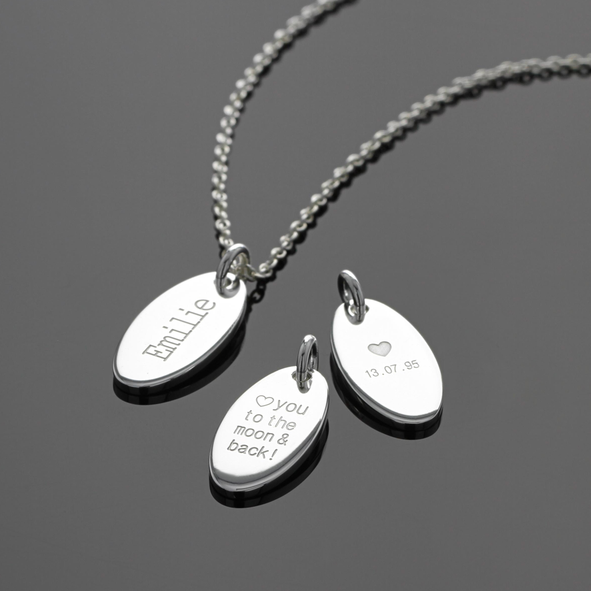 Personalised silver pendants