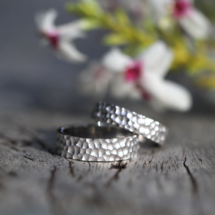 Unisex silver texture rings
