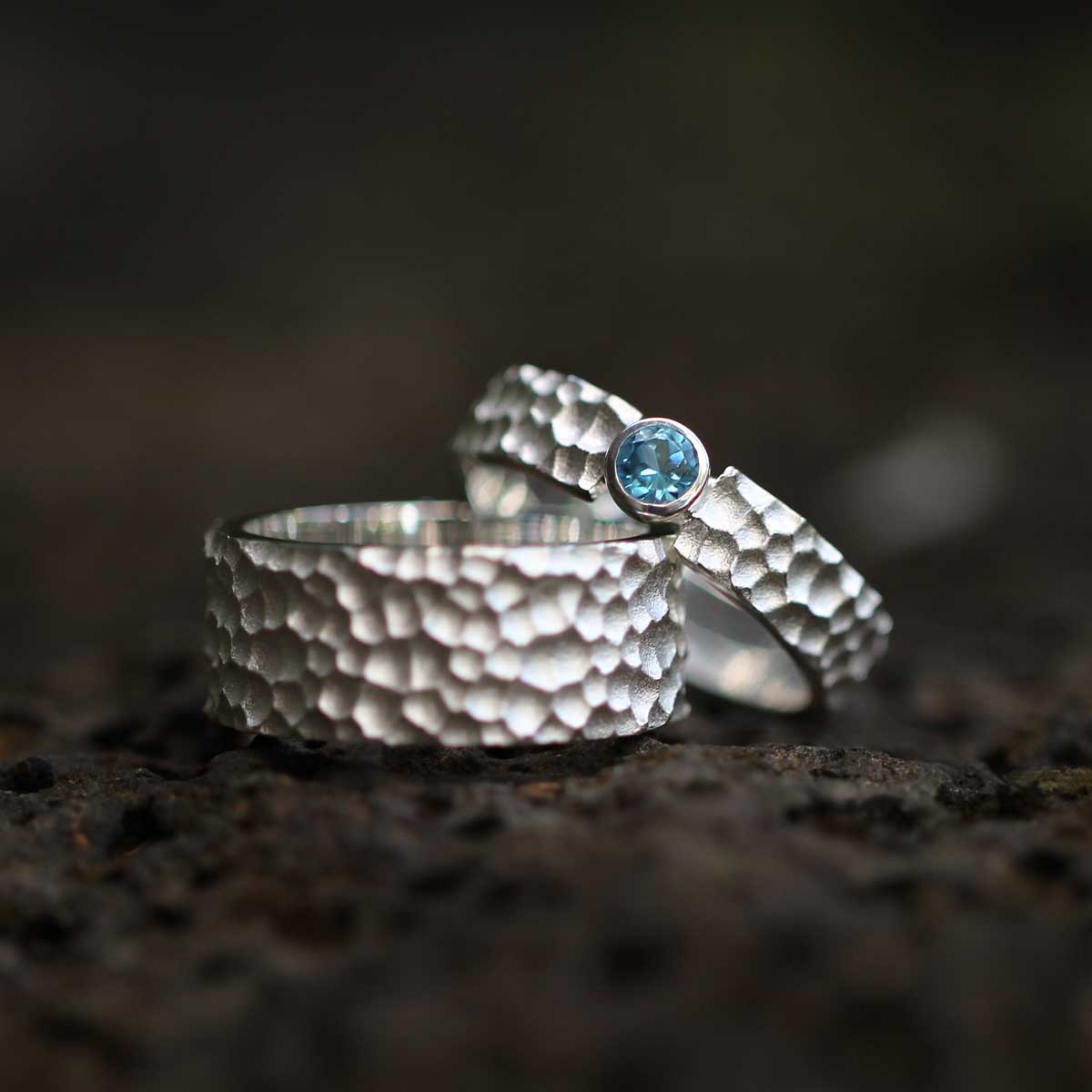 Textured couple rings