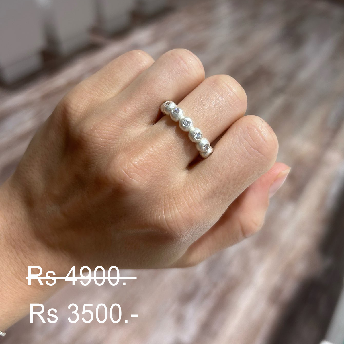 Discounted bubble zirconia ring