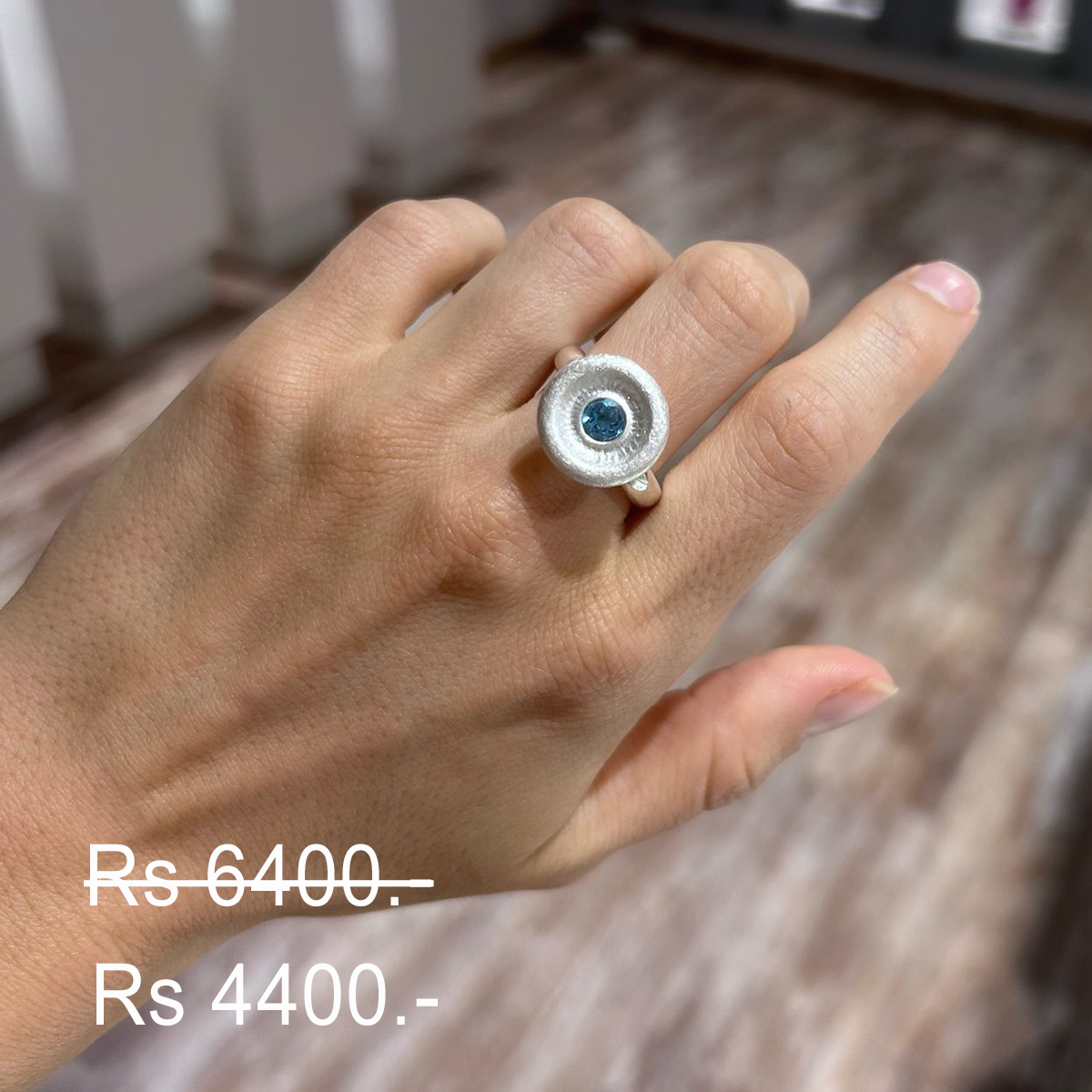 Discounted blue Topas ring