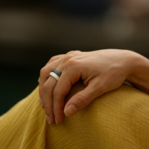 Textured black and white silver rings for couples