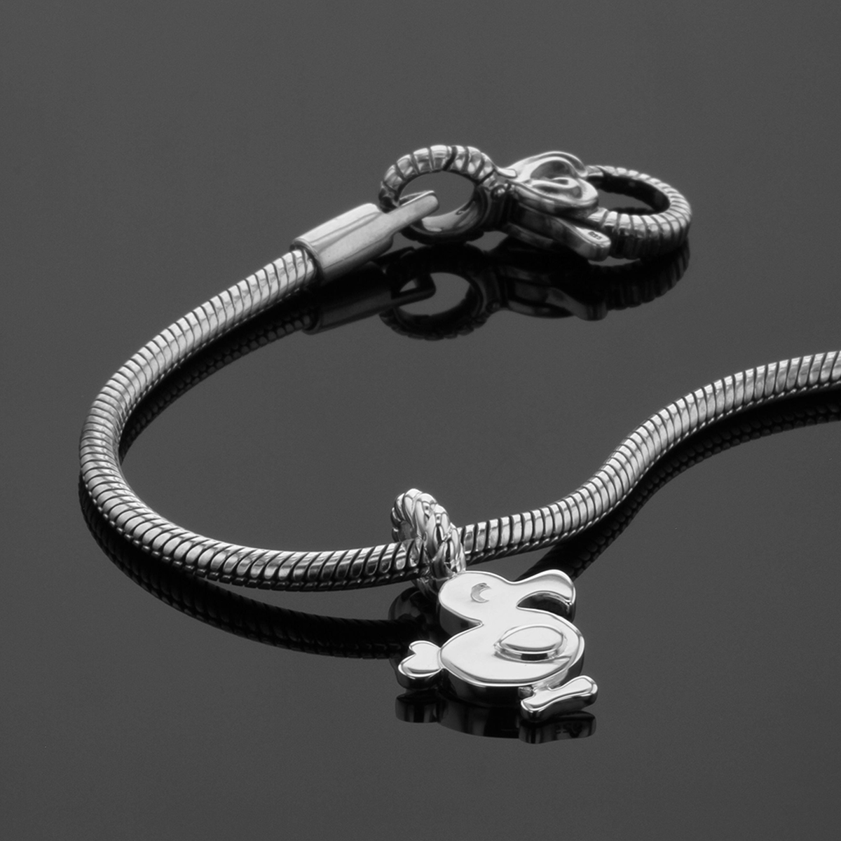 Dodo charm in polished sterling silver