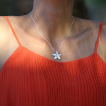 Sterling silver frangipani pendant