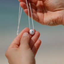 Sea urchin collier in silver with a Blue Topas