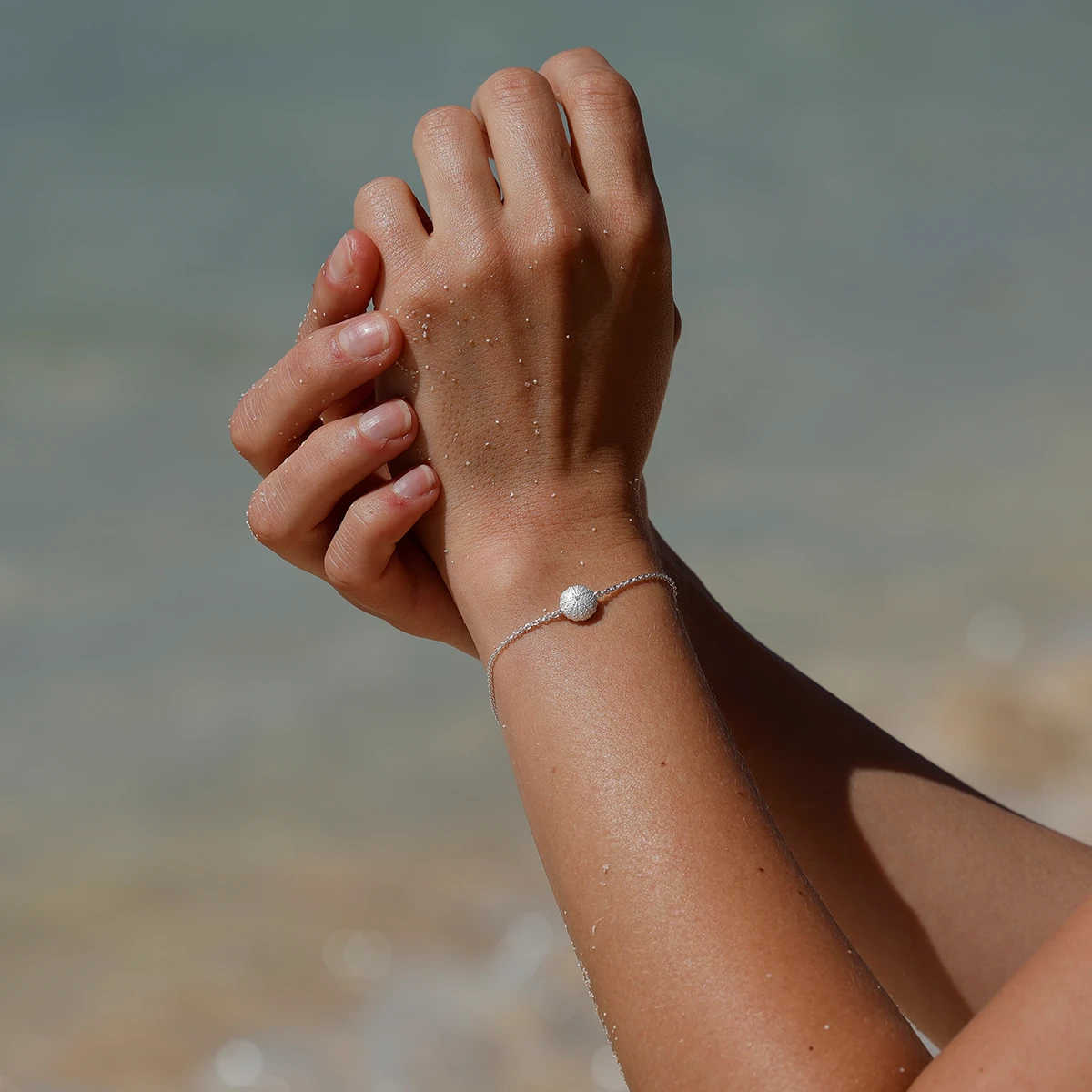 Mini sea urchin bracelet in sterling silver