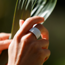 Silver ring with rills