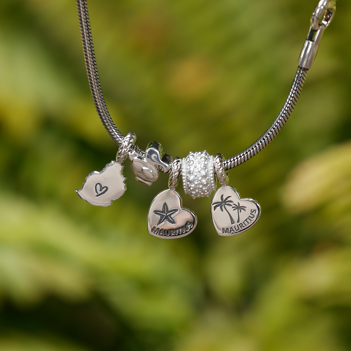 Sterling silver Mauritius souvenir charms
