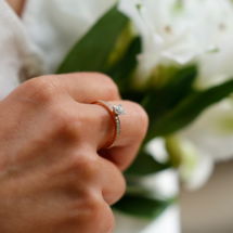 18ct rose gold and diamond engagement ring