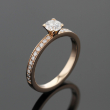18ct rose gold and diamond engagement ring