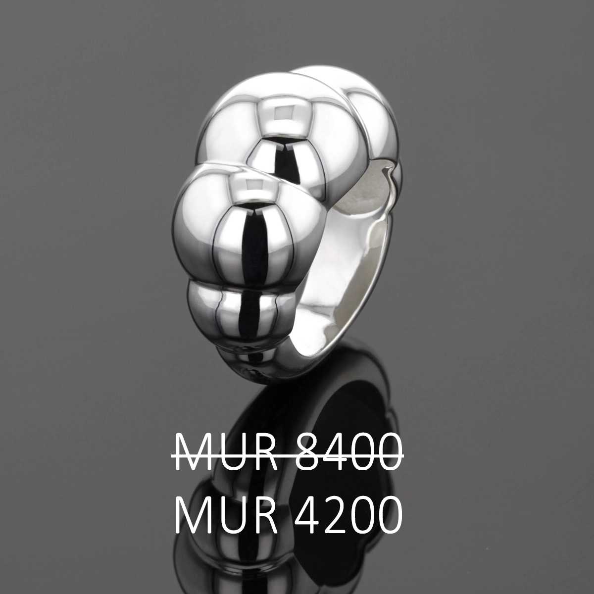Polished silver ring on sale