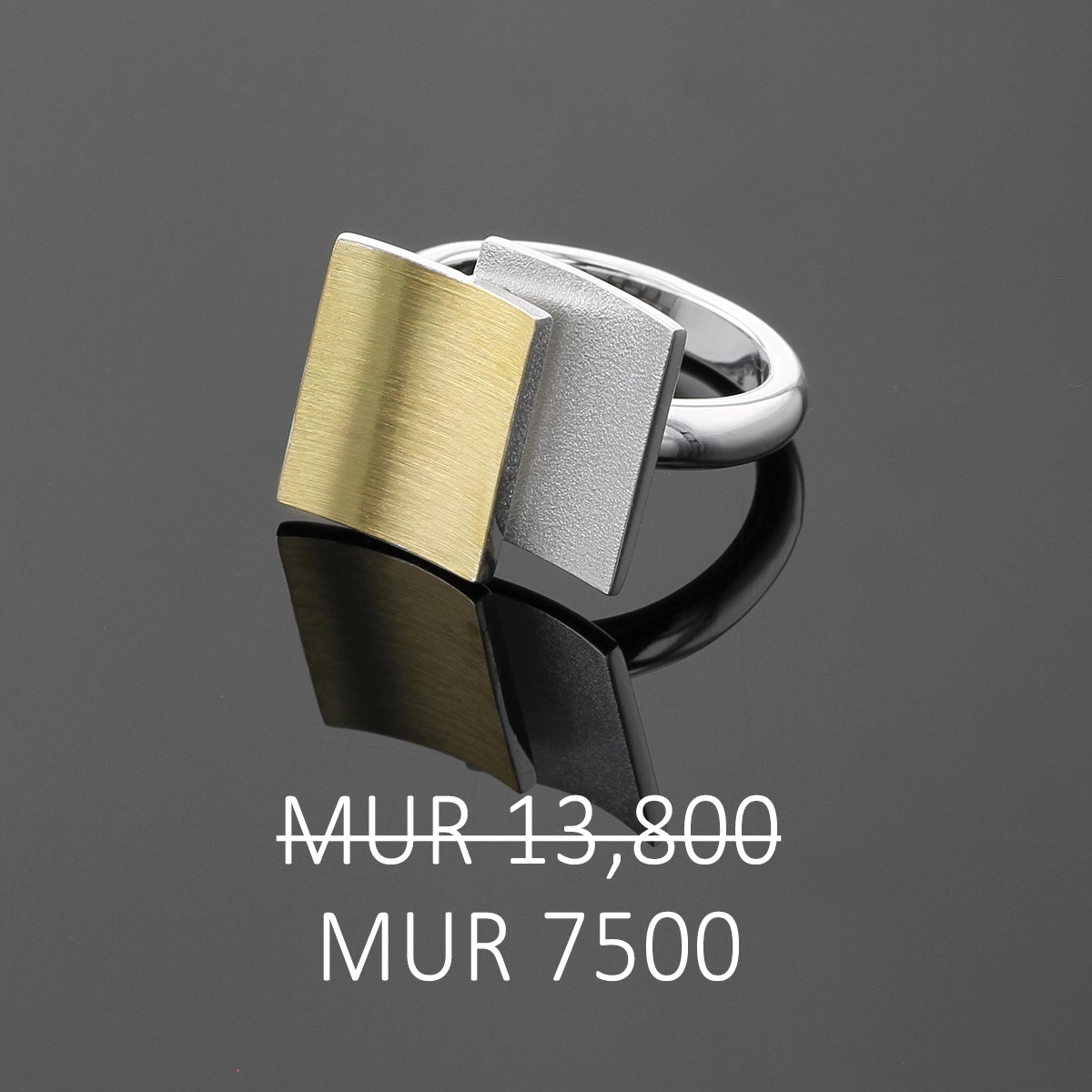 Silver gold ring on sale