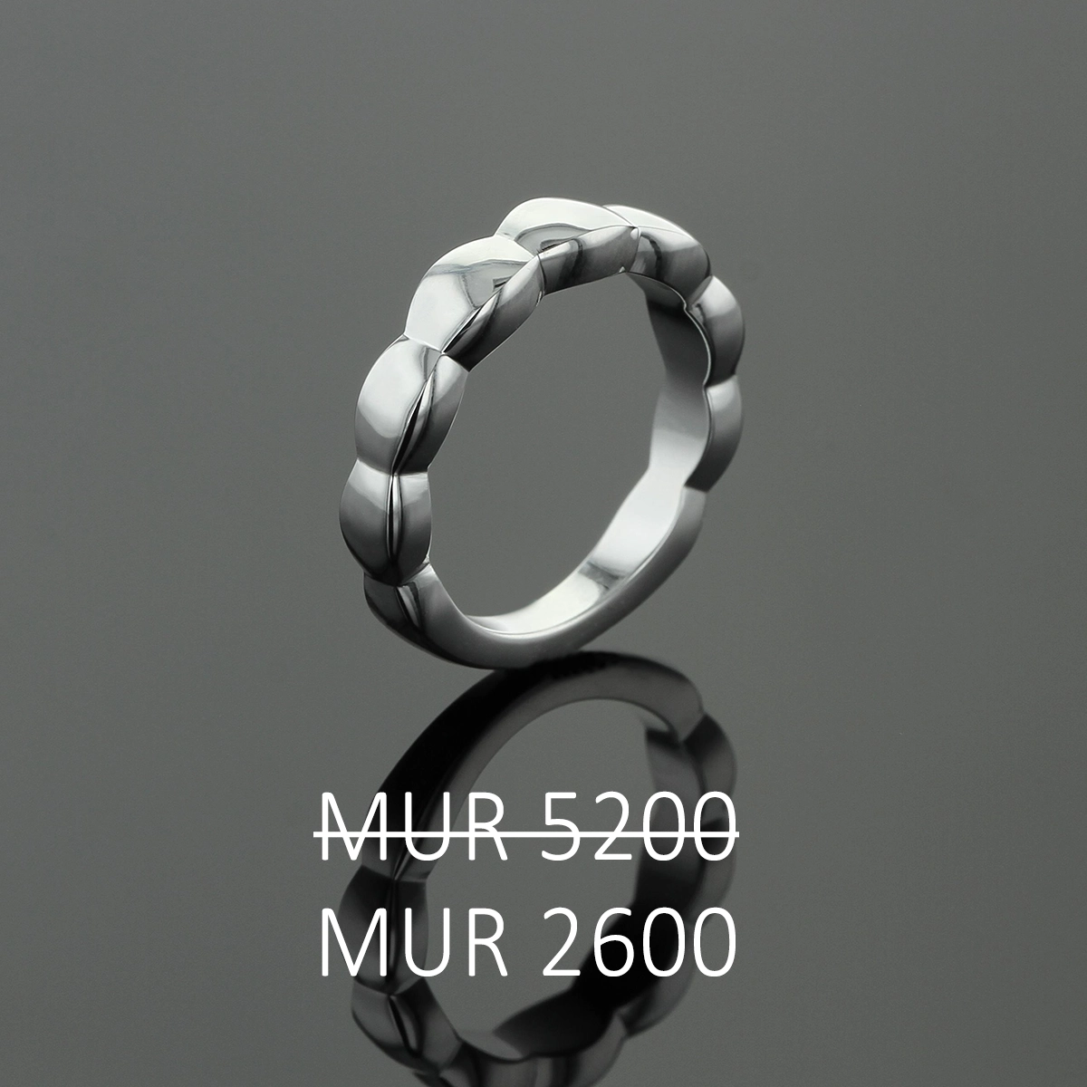 Polished silver ring on sale