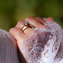 Wedding and diamond engagement ring