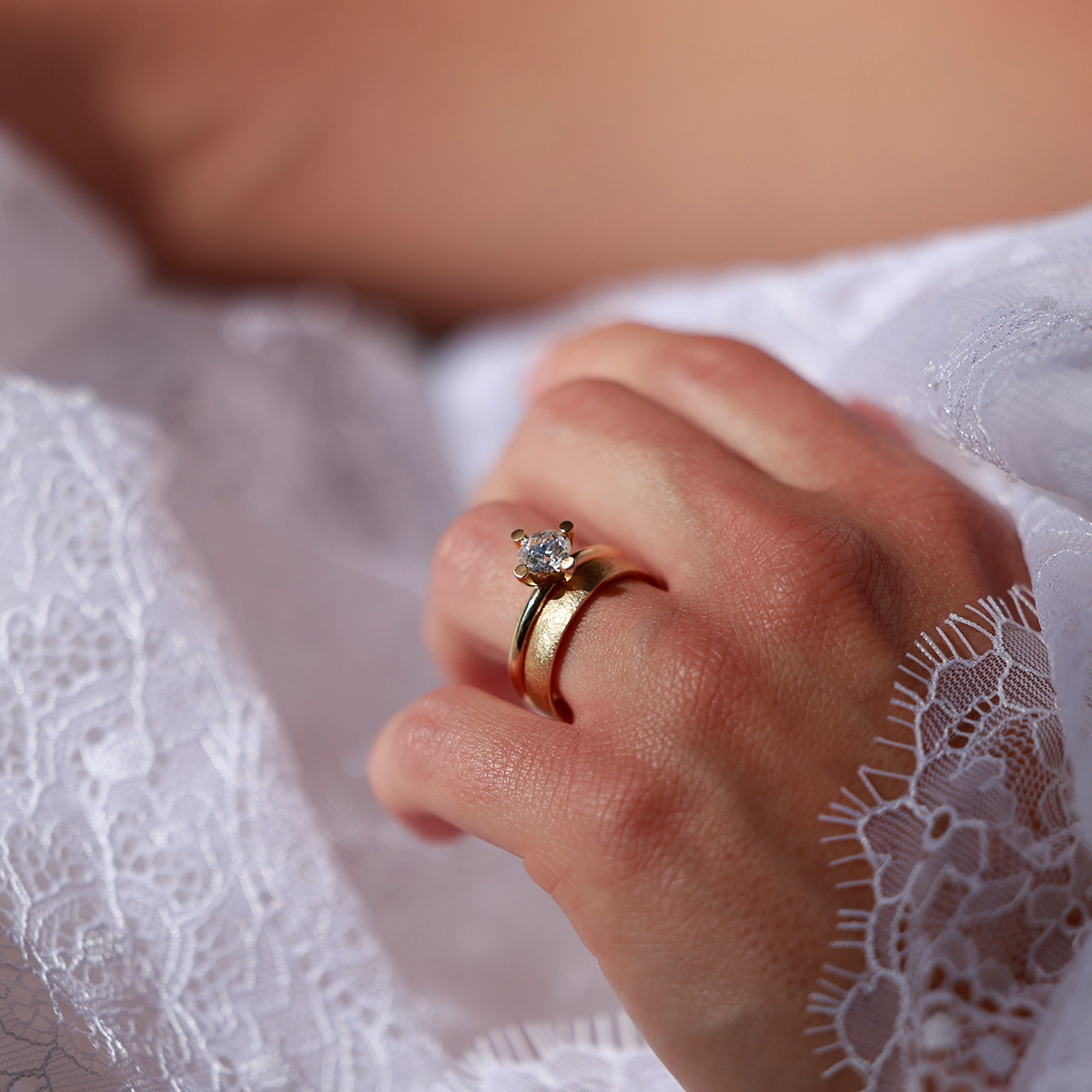 Engagement and wedding ring